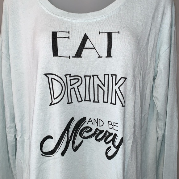 XL “EAT, DRINK & BE MERRY” SUPER SOFT LOUNGE SWEATER BP UNDERCOVER - Picture 3 of 9